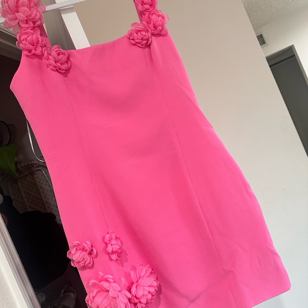 Pink Floral Embellished Dress